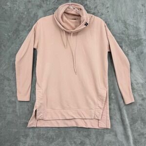 Gymshark Sweatshirt Womens XS Cowl Neck Pullover Tunic Logo Funnel Neck Pink